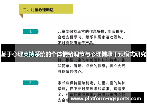 基于心理支持系统的个体情绪调节与心理健康干预模式研究